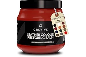 CREVIVE Kit de réparation pour cuir Cognac 300 ml – Entretien du cuir – Réparation du cuir – Canapé – Siège auto
