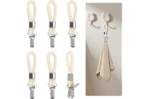KEAHND 6 Piezas Clips Para Paños De Cocina,Pinzas Para Toallas De Té,Pinza Para Servilletas Para Baño,Pinzas Para Colgar Toallas,Clips Para Trapos,Clip De Toalla,Beige