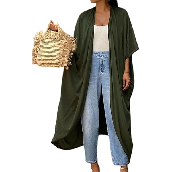 Snyemio Damen Strand Kimono Cardigan Sommer Lange Strandkimonos Übergröße Strandponcho Bunt Bikini Cover Up Boho,Farbe 12,Einheitsgröße