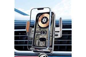 SUONEE Bezprzewodowa ładowarka samochodowa, szybkie ładowanie 15 W, automatyczne zaciskanie, uchwyt na ładowarkę samochodową do iPhone'a 14 13 12 11 Pro, Samsung Galaxy S23 Ultra S22 S21 S20, S10+ S9+,