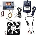 Shockley XH-W3001-50 to 110c Intelligent Digital Thermostat temperature controller combo XH-W3001 (12V Without Direct Output) + 12V 2AMP Adapter + FAN + Alligator Clips + DC Female JACK