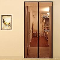 Lifekrafts Mosquito Screen Door Net Curtain with Magnets (195x90 cm, Brown)