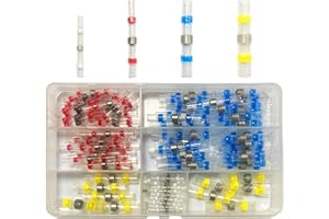 Newaner 120 stück kabelverbinder wasserdicht isoliert, 4 Größen 26-10AWG lötverbinder mit schrumpfschlauch, quetschver/stoßver/schrumpfverbinder für Elektronikindustrie, Schrumpfverhältnis 3:1