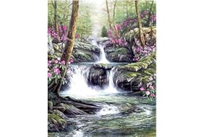 DCIDBEI (40 x 50 cm) Square Diamond Painting Full Drill Cuadrado Diamante DIY 5D Pintura por Número Kit Cascada Pintura con Diamantes Bordados de Cristal Punto de Cruz Arte Suministro de Artesanía