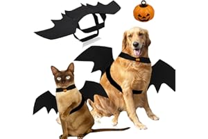 GWAWG Fledermaus Kostüm für Hunde und Katzen, Halloween Hundekostüm, Halloween-Dekorationen und Kleidung für Kleine, Mittlere und Große Haustiere, Accessoires zum Verkleiden