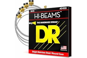 DR STRINGS DR LR-40 Strings HI-BEAM™ - Stainless Steel Bass Strings: Light 40-100