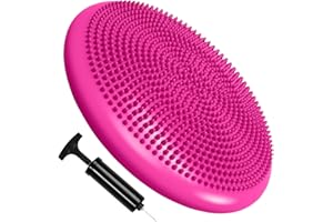 ONEX Yoga Balance Board Wobble Cushion Stability Disc with Air Pump Inflatable Anti-Slip Balance Trainer Wobble Pad for Core Strength, Abdominal Training, Physiotherapy, Gym & Yoga Exercise