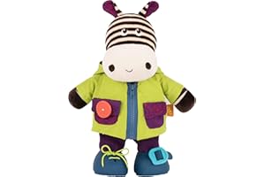 B. toys – Plush Zebra – Interactive Toy for Toddlers, Kids – Learning Toys – Sensory Features – Giggly Zippies – Zebb – 2 Years +