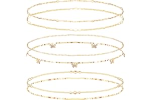 Finrezio 6 Pièces Chaîne de Taille Ventre Couches Perles pour Femmes Perles Taille Africaines Chaîne Waist Beads Elastique Taille Perle Bikini Chaîne Corps Chaîne Perlée Taille Bijoux