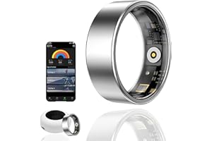 HPLSZCN Smart Ring, Fitness Tracker con frequenza cardiaca, ossigeno nel sangue, stress, monitoraggio del sonno, monitoraggio dei passi, impermeabile fino a 10 ATM (Argento, 12)