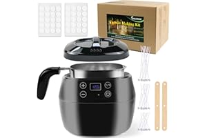 VALLYDOM Wax Melter, Candle Making Kit, Wax Pot 1000ml Capacity, Candle Jars for Making Candles, Wax Melter for Candle Making, with Candle Wicks, Sticks, Candle Wick Stickers