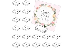 Hacaroa 20 Stück 5 cm Acryl Platzkartenhalter mit Kartenschlitz, klare Hochzeit Schildhalter Tischnummern Display Ständer für Menü, Name, Meeting, Bankett
