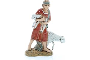 ‎MORANDUZZO Moranduzzo Guter Hirte Höhe 9,1 cm für Krippe 10 cm – Standard 10 – Unzerbrechliche Figur, Arabischer Stil, Handbemalt, Offizielles Produkt, Made in Italy, Bildhauer M. Landi