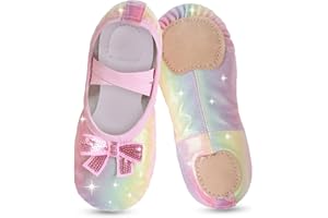 TANZDUNSJE Buty baletowe dla dziewczynek, małych dzieci, baletki, brokatowe wzornictwo z uroczym łukiem, buty do tańca