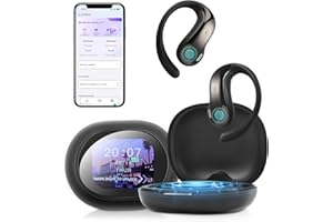 EIROLACE Écouteurs Traducteur Instantané,Écran Tactile LCD,Bluetooth 5.4,Ai Traduction Vocale Instantanée,Écouteurs de Traducteur sans Fil pour Voyage Affaires Études,144 Langues