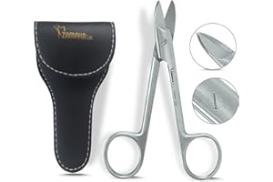 ZAMAHA UK® 1 Pcs Stainless Steel Nail Scissors Cutting & Trimming Toenail Scissor for Men & Women Manicure & Pedicure Shares for Thick Nails & Cuticle with Leather Pouch