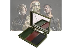 KEEOYSIE Face Paint，3 Pezzi pittura per il viso Mimetica,Camo Occultamento Camuffamento Militari per La Caccia di,Pittura Per Il Mimetica Viso Militare Dell'Esercito Di Olio Di Campo Militare All'Aperto