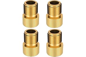 TCPENG® 4 PCS Presta to Schrader Bike Valve Adaptor, Brass Bike Pump Adapter Converter, Rubber Inner Ring, Inflate Bike Tyre with Standard Pump or Air Compressor