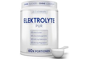 7 ELEMENTS Elektrolyte PUR • 420g (60 Portionen) • Ohne Zucker & Süßungsmittel • KETO • Für Sport und gegen Kater • Ohne Zusätze und Aromen • isotonisches Elektrolytgetränk • inkl. Messlöffel
