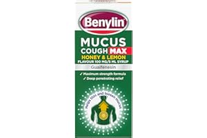 Benylin Mucus Cough Max - Honey and Lemon Flavour, Helps Reduce Cough Intensity from Day 1 - Cough Medicine for Adults - 100 mg/5 ml Syrup, 300 ml (Pack of 1)