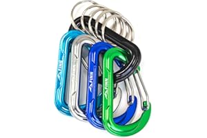 ‎FINN OUTDOORS FINN Outdoors Karabiner mit Edelstahlverschluss, Schlüsselanhänger Karabinerhaken Aluminium Mulitfunktions Mini Karabiner für Angeln, Reisen, Camping, Trekking, Pferde und Hunde