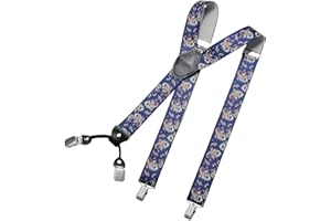 DonDon bretelles homme large 3,5 cm avec 4 clips bretelles homme travail extra fort, élastique et réglable en longueur