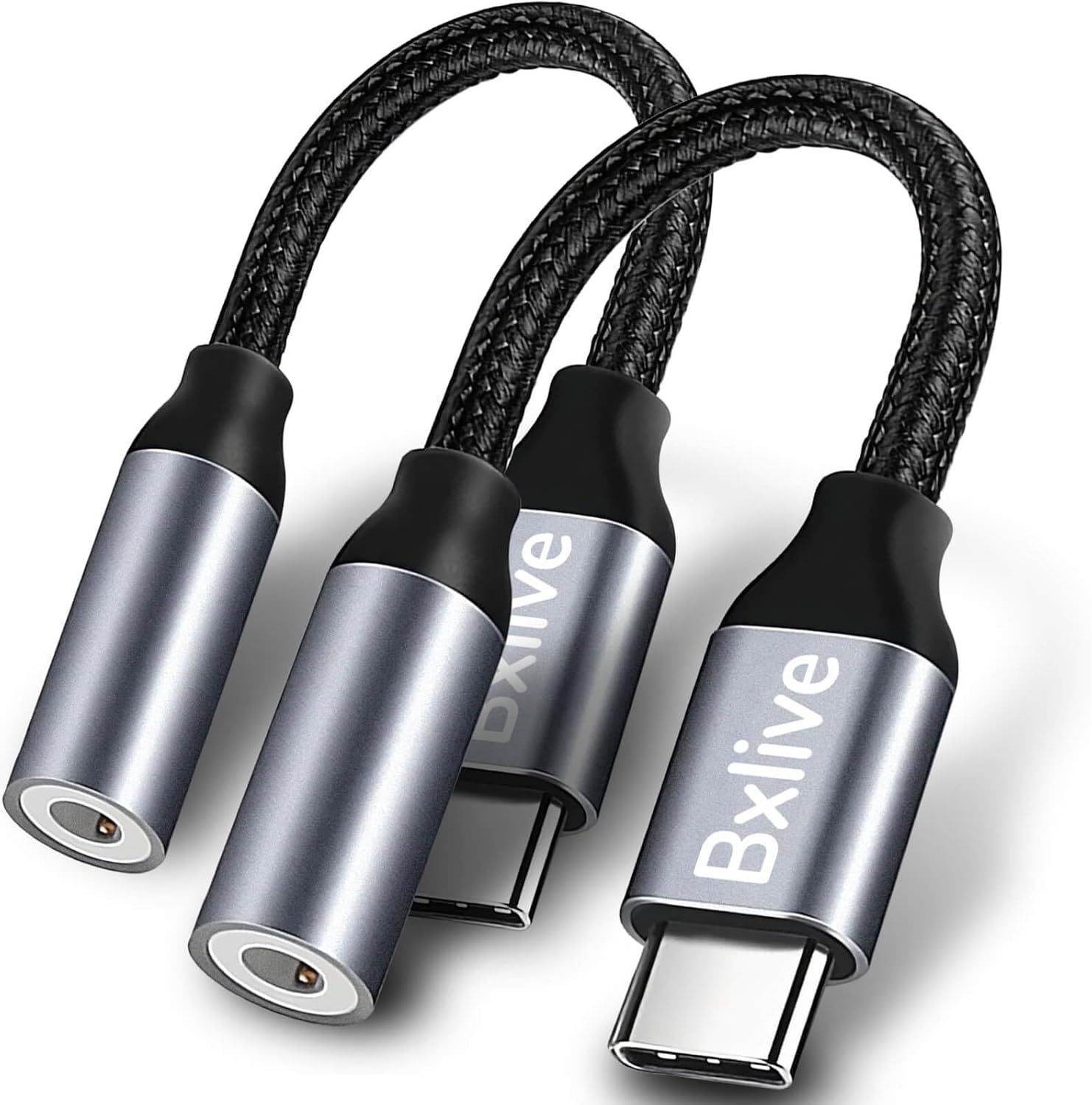 Bxlive USB C to 3.5mm Jack, 2 Packs Type C to 3.5mm Headphone Aux Digital Audio Earphone Adaptor, Aux to USB C Earphone Adapter for Samsung Galaxy, iPad Pro, HUAWEI, Xiaom, and More Type C