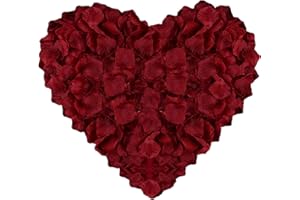 SkyGad Artificial Rose Petals, 1200 Pieces Romantic Decoration Wedding and Bedroom Beautiful Rose Petals as Birthday Gift for Him Fantastic Birthday Decoration (Dark Red)