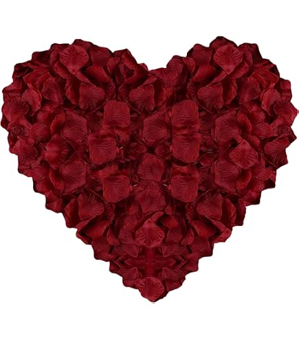 Amazon.de: Modixun Rosenbltter aus Seide, knstliche rosenblten,  knstliche Bltenbltter, Fake Blumen fr rosenbltter Hochzeit,  heiratsantrag deko, romantische deko, verlobung deko, Rot