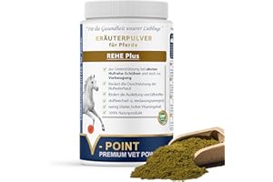 V-POINT REHE Plus per la prevenzione degli attacchi di laminite acuta favorisce la circolazione sanguigna nel corium dello zoccolo - con polvere di rosa canina cardo mariano spirulina (450g)