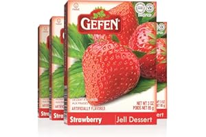 Gefen Strawberry Flavoured Jello, 85g (Pack of 4) Instant Jelly Powder, Vegan Friendly, Easy to Prepare, Great for Desserts, Certified Kosher