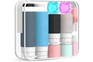 ‎PLUSYES PLUSYES 26 Stück Reiseflaschen Zum Befüllen Silikon Reise Flüssigkeiten Set mit Clear Bag, Reisegröße Behälter mit TSA Genehmigt, Travel Essentials & Reise Gadgets