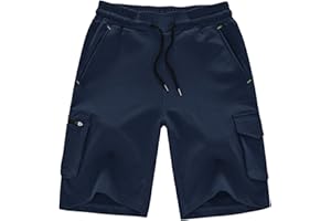 YSENTO Mens Cotton Jogger Shorts Cargo Work Sports Gym Casual Shorts with Cargo Pockets