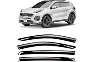 CLIM ART Lot de 4 deflecteur Voiture pour/Compatible avec Kia Sportage 2016-2021 deflecteur d air, déflecteurs pour Auto, aériens, Noir