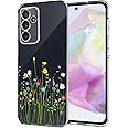 Unov Case Compatible With Galaxy S10e Case Clear With Pattern Slim Protective Soft TPU Bumper Embossed Design Shock Absorption 5.8 Inch (Flower