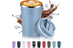 Volhoply 380 ml 13 oz Rostfritt stål isolerad resemugg med fliplock, återanvändbar dubbelväggs vakuummetall kaffekopp, bärbar