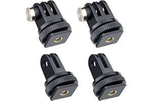 GEPULY 4-Pack Cold Shoe Mount Adapters,1/4" Thread Hole Cold Shoe Bracket for GoPro,Max, Insta360, DJI OSMO, All Action Cameras DSLR Camera Cage Microphone LED Light Selfie Stick Monopod