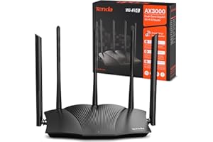 Tenda RX12 Pro Router WiFi 6 AX3000 de Banda Dual (2.4GHz + 5GHz, Requiere conexión a Internet por Cable), 4 Puertos Gigabit, Ancho de Banda 160MHz, WiFi+ Mesh, OFDMA/VPN/WPA3/IPv6/TWT