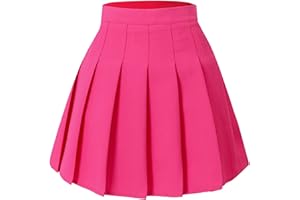 HOEREV Donne Ragazze Svasato Casual Mini Scuola Tennis Skater Casual Gonna Danza con Due Tasche Laterali e Pantaloncini Interni