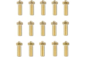 NACAIKJ 15pcs Ugelli Volcano 0.3mm 0.4mm 0.6mm 0.8mm 1.0mm 1.2 mm Ugello Stampante 3D Acciaio e Ottone Volcano Nozzle per 1,75 filamenti 3D