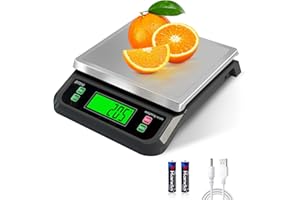 YBVXYV kitchen weighing scales 40kg 88lb Stainless Steel baking scales for Baking Bread Cooking food scales with LCD Display digital scales with Tare and PCS Features 6 Units commercial scale