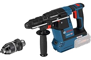 Bosch Professional system 18V: akumulatorowy młot udarowo-obrotowy GBH 18V-26 F (wymienny uchyt SDS plus, ogranicznik głębokości)