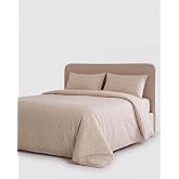 TRAMAS+ Duvet Cover for 90 cm Bed, 100% Cotton, Soft and Breathable | taupe