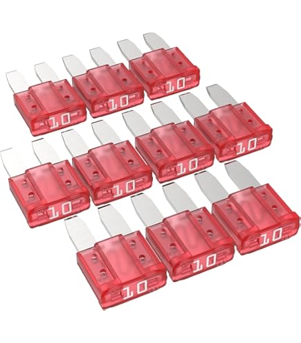 5 stuks. SeKi Mini LP Low Profile platte steekzekering 10A rood; Auto zekering 58V/DC platte zekering boot aanhanger vrachtwagen caravan