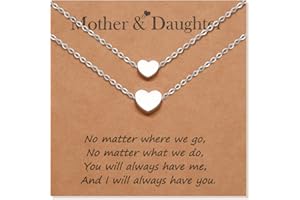 SUNSH Collier de Cœur en Argent Collier Ajouré Collier Solide pour les Mères et les Filles, Mum and Me Bijoux Cadeaux pour les Filles et les Mamans