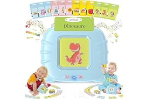 JoyJoyful Italienisch Flash-Karten Sprechende Karten, Lernspiele Kinder 1 2 3 4 5 6 Jahre, Elektronische Flash-Karte Geschenk, Montessori Spiele Interaktive Lernspielzeuge(12 Themen 224 Wörter)