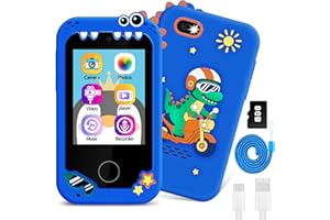 DHAPY Kids Smart Phone for Boys, Touchscreen Kids Mobile Phone with Dual Cameras, 31 Games, Music Player, Educational Learning Toys Christmas Birthday Gifts for Boy Toddler Ages 3 4 5 6 Year Old, 8G Card