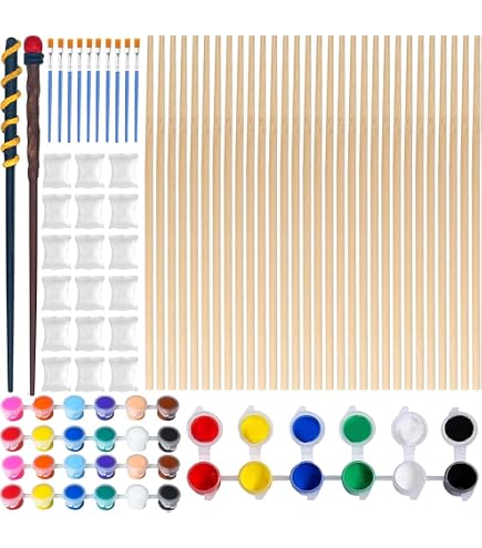 Kit Créatif 30 Pièces – Baguettes Magiques En Bois à Décorer – Activité Manuelle Harry Potter – Anniversaire Enfant, Cadeau Garçon Fille