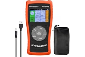GOYERRNES luftqualitätsmonitor,GR-5800S HCHO/TVOC Detektor mit PM2.5 Partikelzähler, Multifunktionaler Luftgasdetektor mit großem LCD Luftqualitätssensor Analyzer mit Echtzeit, Datensatz für Home Office