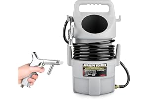 Greensen Shot Blasting Kit, Portable Pneumatic Sandblasting Gun Aluminum Alloy Polishing Blaster Portable with 15 Feet Hose And 50 Liters Capacity for Small And Medium Size Sandblasting Operations